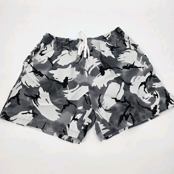Nike Other - Nike Men's Medium Brushstroke Camouflage Shorts Drawstring Elastic Waist‎ Gray